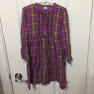 Girls Carters Dress Plaid Flannel Size 6 EUC LS